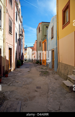 Farbenfrohen Gebäuden Sa Costa, Bosa, Sardinien, Italien Stockfoto