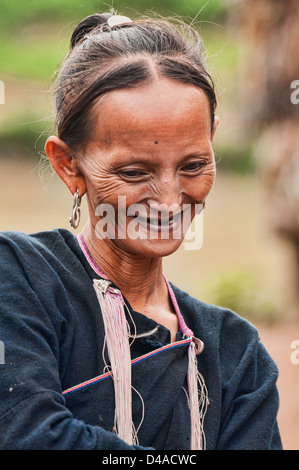 Porträt einer Frau, Luang Nam Tha, Laos Lanten Stockfoto