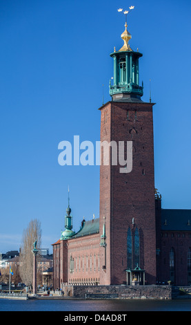 Das Rathaus von Stockholm-Schweden vom Architekten Ragnar Östberg 1923 eröffnet und ist der Gastgeber der jährlichen Nobelpreis-Bankett. Stockfoto