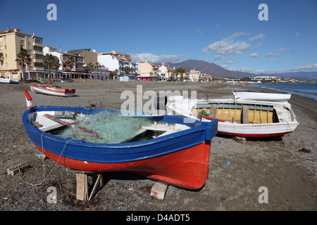 Strand von San Luis de Sabinillas, Costa Del Sol, Andalusien, Spanien Stockfoto