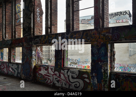 Berlin, Deutschland, die Ruinen der Eisfabrik in der Köpenicker Straße Stockfoto