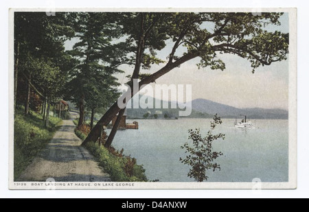 Schiffsanlegestelle in Haag, Lake George, N.Y. Stockfoto