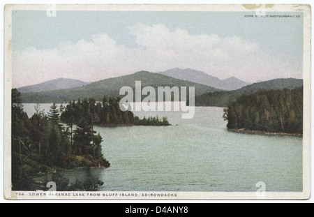 Saranac Lake Bluff Insel, Adirondacks zu senken Stockfoto