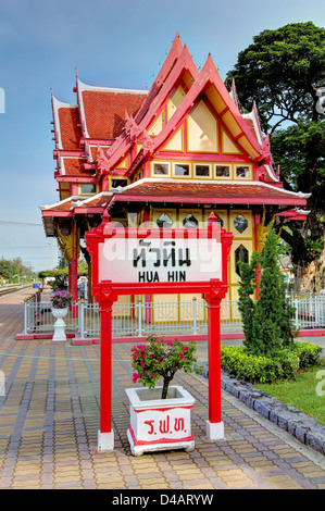 Thailands schönsten Bahnhof/Hua Hin/Thailand Stockfoto