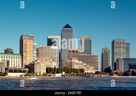 Canary Wharf Finanzzentrum in London. Stockfoto