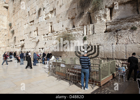 Israel, Jerusalem, Altstadt, Juden beten an der Klagemauer Stockfoto