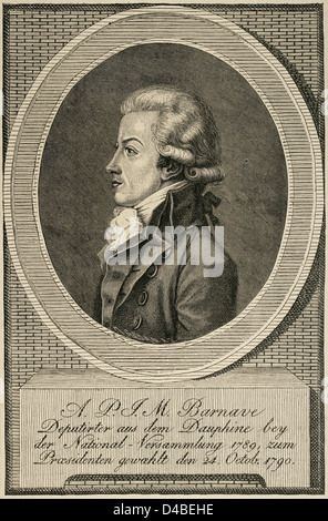 Antoine Barnave (1761-1793). Französischer Politiker. Gravur in der Geschichte von Frankreich, 1881. Stockfoto