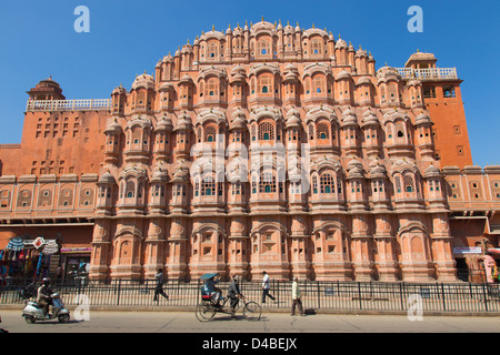 Hawa Mahal oder Windpalast, Jaipur, Rajasthan, Indien Stockfoto