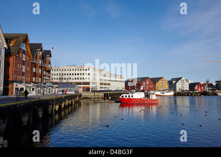 Tromso Hafen Bryggen Troms Norwegen Europa Stockfoto