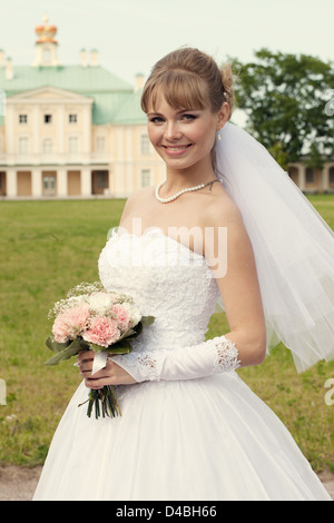 Hochzeit auf dem Gebiet der ein Menschikow-Palast Stockfoto