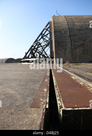 Hangar am Upper Heyford Airbase Stockfoto