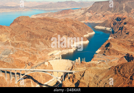 Luftbild des Lake Mead Boulder Dam, USA Stockfoto