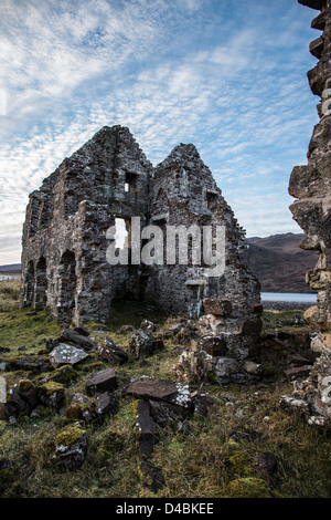 Calda Haus Ruinen in Assynt, Sutherland, Schottisches Hochland Stockfoto