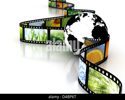 Erde mit film Stockfoto