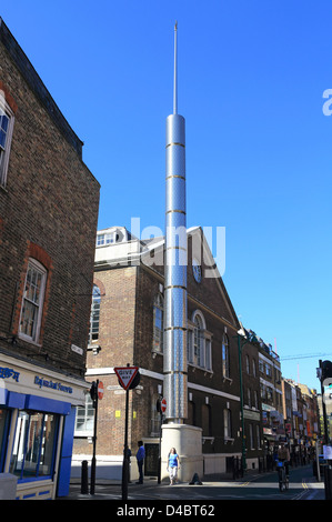 Das Minarett der Brick Lane Jamme Moschee "Mezquita", in East London, England, UK Stockfoto