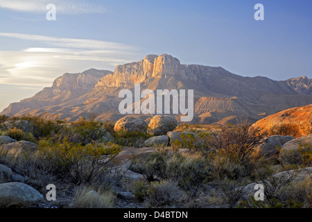 El Capitan Peak (8.085 ft. / 2.464 m), Guadalupe Mountains Nationalpark, Texas USA Stockfoto