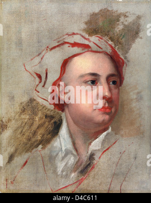 William Aikman, eine unvollendete Untersuchung des Kopfes von James Thomson. ca. 1725 Öl auf Leinwand. Yale Center for British Art Stockfoto