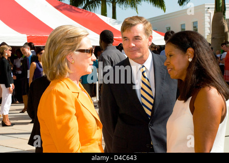 Außenministerin Clinton trifft sich mit Chargé d ' affaires Dr. Brent und Saskia Hardt Stockfoto