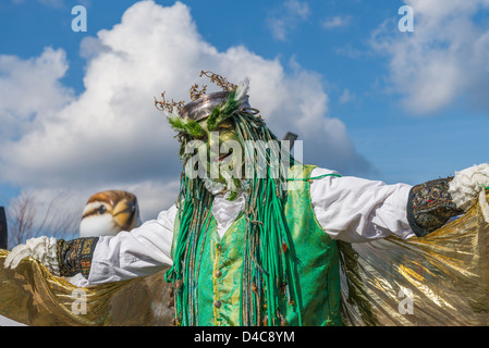 Schauspieler und Geschichtenerzähler, John Conway, "The Green Man", Celtic Festival, Vancouver, Britisch-Kolumbien, Kanada Stockfoto