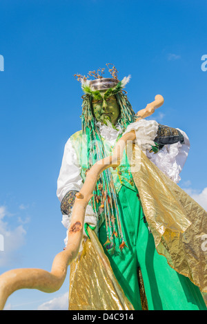 Schauspieler und Geschichtenerzähler, John Conway, "The Green Man", kanadische Drachen Den Kandidat, Kanada Stockfoto