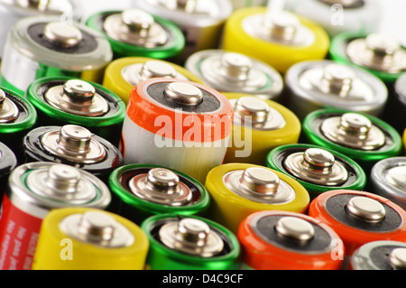 Komposition mit alkaline-Batterien Stockfoto