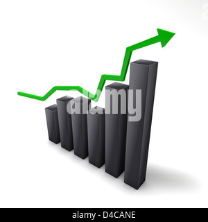 Der Aufwärtstrend an der Börse kann nicht gestoppt werden, weil die Gewinne Sprundel unendlich. Stockfoto