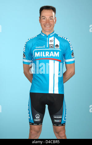 Das Bild zeigt deutsche Radsport Profi Erik Zabel des Team Milram im Bild bei einem Fotoshooting in Donoratico, Italien, 19. Dezember 2007. Foto: Tim de Waele Stockfoto