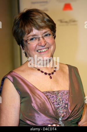 Marga Beckstein, Gattin des bayerischen Ministerpräsidenten Guenther Beckstein, abgebildet auf dem 35. deutschen Film Ball in München, Deutschland, 19. Januar 2008. Rund 1.000 Gäste waren zu der glamourösen Preisverleihung eingeladen. Foto: Ursula Düren Stockfoto