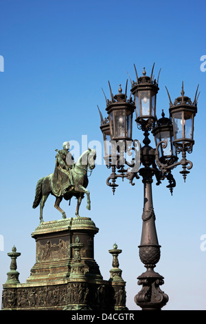 Reiterstandbild König Johann, Theaterplatz, Dresden, Sachsen, Deutschland, Europa Stockfoto