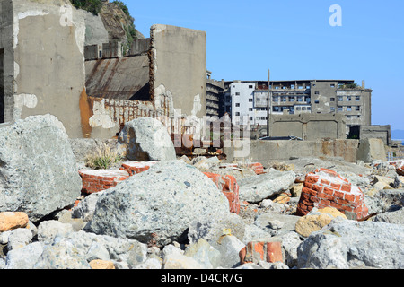 Gunkajima (Hashima), Nagasaki-Präfektur, Kyushu, Japan Stockfoto