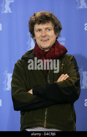 Französischer Filmemacher Michel Gondry kommt für das Screening von seinen Film "Be Kind Rewind" bei der 58. Internationalen Filmfestspiele Berlin, in Berlin, Deutschland, 16. Februar 2008. Der Film läuft im Wettbewerb um den goldenen und silbernen Bären auf der 58. Berlinale. Foto: Jörg CARSTENSEN Stockfoto