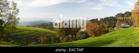 Sehen Sie auf Nebel in der Dreisam-Tal in der Nähe von St. Maergen, Schwarzwald, Deutschland Stockfoto