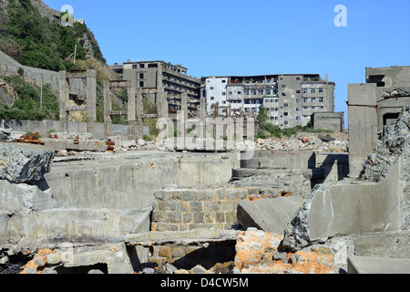 Gunkajima (Hashima), Nagasaki-Präfektur, Kyushu, Japan Stockfoto