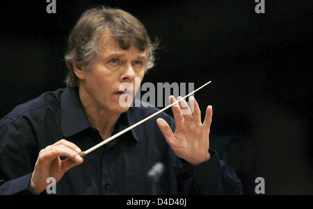 Der Chefdirigent der Bayerischen Radio Symphonieorchester Mariss Jansons während einer Probe in München, Deutschland, 4. März 2008 abgebildet. Foto: Matthias Schrader Stockfoto