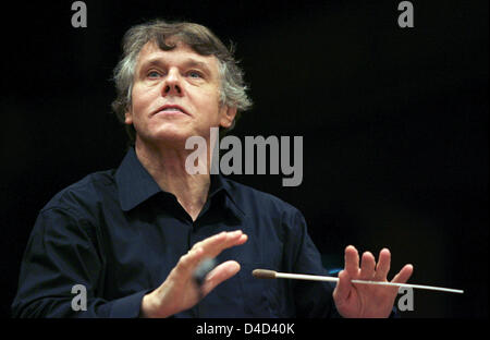 Der Chefdirigent der Bayerischen Radio Symphonieorchester Mariss Jansons während einer Probe in München, Deutschland, 4. März 2008 abgebildet. Foto: Matthias Schrader Stockfoto