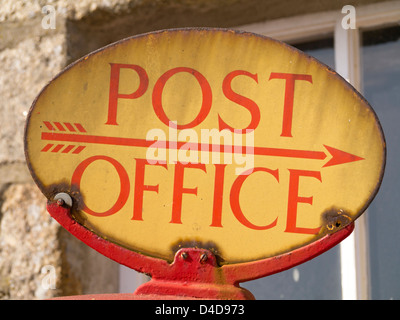 Alte Post Office anmelden Mousehole Cornwall UK. Stockfoto