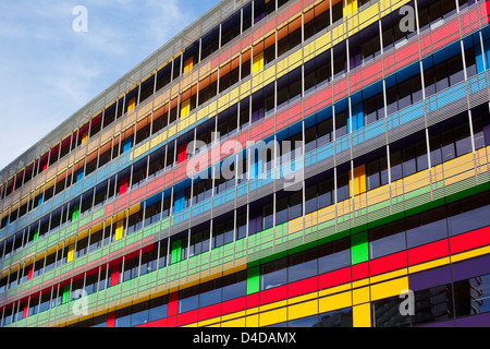 Farbenfrohe Architektur der National Australia Bank-Zentrale in den Docklands. Melbourne, Victoria, Australien Stockfoto