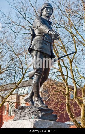 Statue von Lt Col William McCarthy O'Leary in Queens Gardens, Warrington, Lancashire Stockfoto