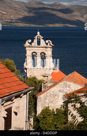Belfried von All Saints Church in Korcula und Adria Stockfoto