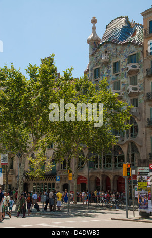 Blick auf Gaudis Casa Batllo in Barcelona, Katalonien, Spanien, Europa Stockfoto