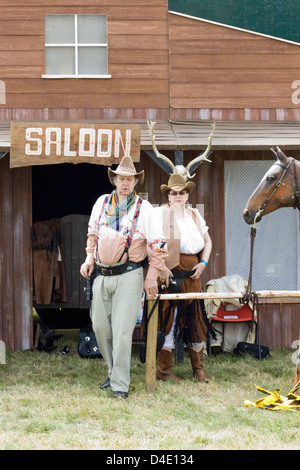 Reenactment der Shoot out am Ok Corral Saloon Stockfoto