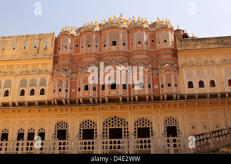 Rückansicht des Hawa Mahal, Palast der Winde in Jaipur, Indien Stockfoto