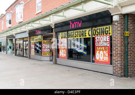 Zweig der Musikladen HMV Schließung rezessionsbedingt UK Stockfoto