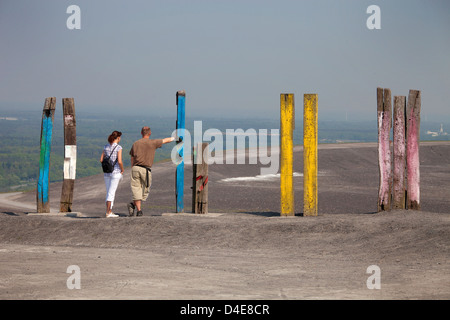 Bottrop, Deutschland, Installation Totems im Heap Haniel Stockfoto