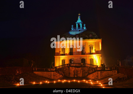 Moritzburg Fasanenschloesschen Nacht - Moritzburg wenig Fasan Burg Nacht 02 Stockfoto