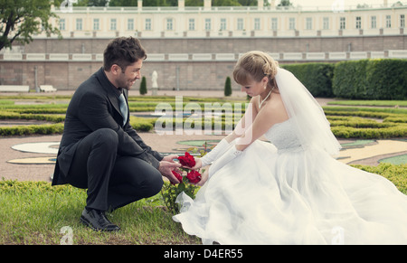 Hochzeit auf dem Gebiet der ein Menschikow-Palast Stockfoto