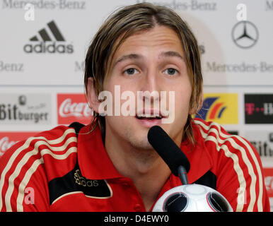 Deutschen Neuling Nationalspieler Rene Adler abgebildet auf dem Nationalkader Pressekonferenz in Palma De Mallorca, Spanien, 22. Mai 2008. Die deutsche Nationalmannschaft bereitet sich für die UEFA Euro 2008 in einem Trainingslager auf der Balearischen Insel Mallorca. Foto: RONALD WITTEK Stockfoto