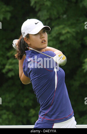 US-Golfprofi koreanischen Ursprungs, Michelle Wie abgebildet in Aktion am Golfplatz "Gut Haeusern" in der Nähe von Markt Indersdorf, Deutschland, 28. Mai 2008. 121 Profi-Golfer und sieben Amateure nehmen an der "HypoVereinsbank Ladies German Open 2008" vom 29. Mai bis 01 Juni statt. Die besten 60 Spieler konkurrieren in den Finals am Wochenende. Foto: URSULA Düren Stockfoto