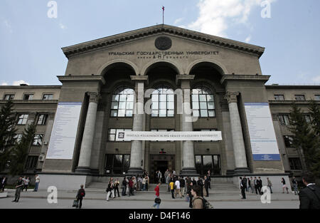 Das Bild zeigt die Ural Landesuniversität in Jekaterinburg, Russland, 13. Mai 2008. Foto: Arno Burgi Stockfoto