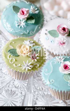 Nahaufnahme von dekorierten cupcakes Stockfoto